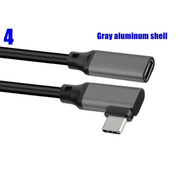Adaptateur Type-C Femelle Vers Prise 4.0x1.35mm Mâle à 90° - Pour Ordinateur Portable Asus Zenbook UX Série