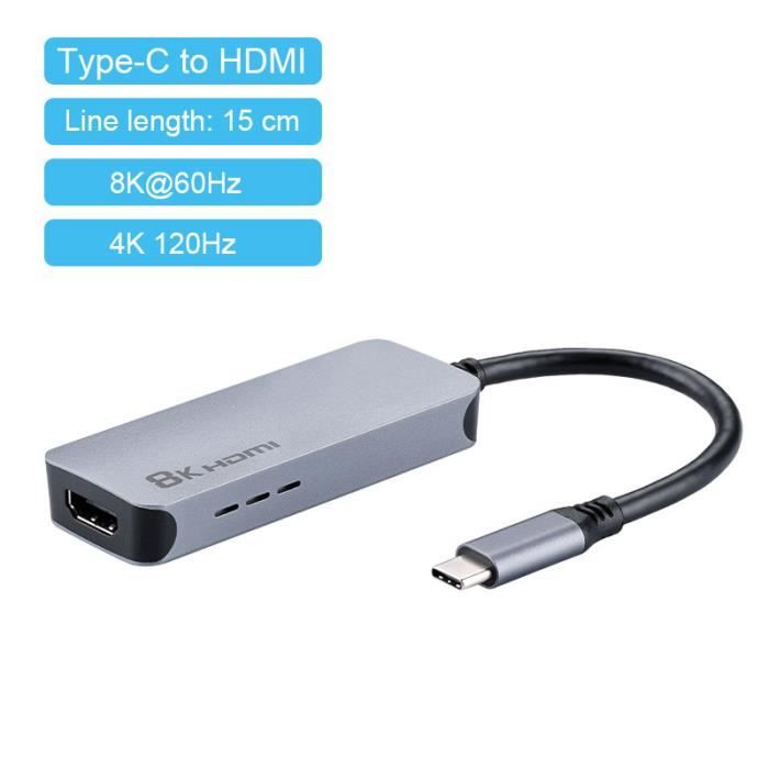 Adaptateur USB-C Vers HDMI, 8K 60 Hz / 4K 120 Hz
