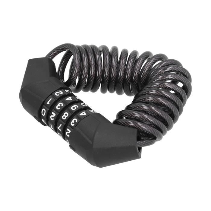 Cadenas Vélo Portable - Antivol Câble Acier Épaissi - Bande Réfléchissante - Sécurité Renforcée