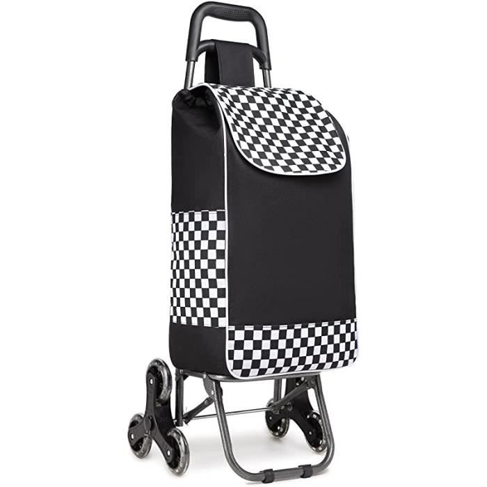 GIANTEX Chariot de Courses Pliable 90L à Roulettes,Caddie/Chariot de Marché  Cadre en Fer,Sac Amovible en Oxford,Charge 55KG,Bleu