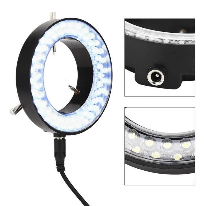 Lampe Stéréo Labo Lampe Anneau LED 144 LEDs Pour Microscope - 6000K Réglable 0-100% éclairage LED Stéréo