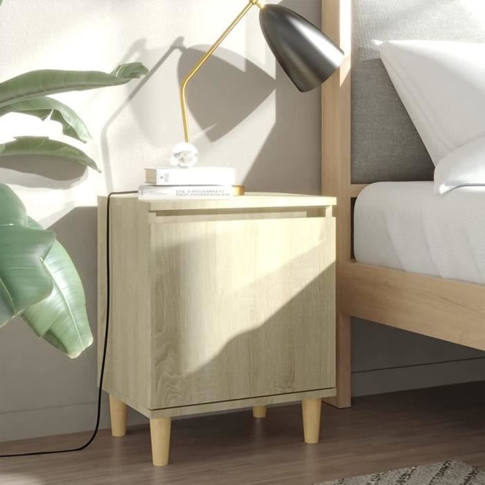 Tables de Chevet Table de Nuit Table d’appoint Armoire de Chevet Table de Chevet avec Pieds en Bois Chêne Sonoma 40x30x50 cm[735]