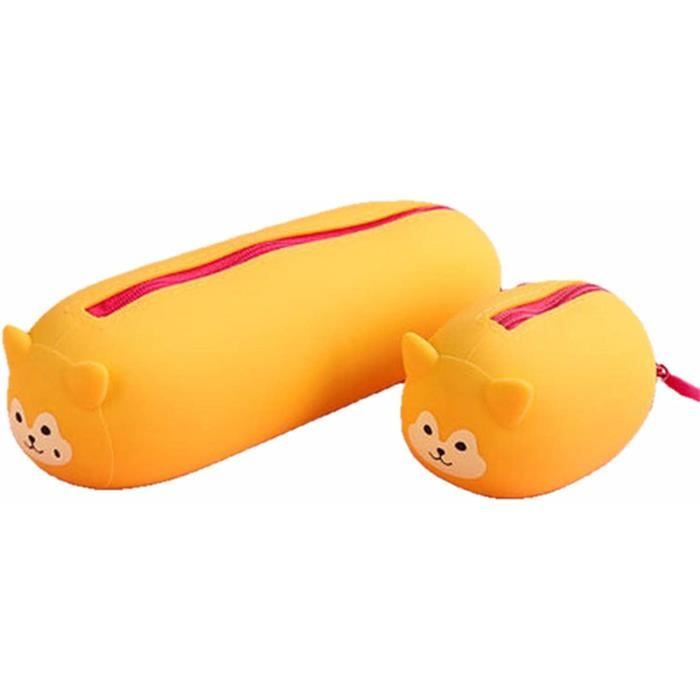 Trousse Silicone Kawaii Animaux - 2 En 1 Souple Extensible Pour école, Bureau, Rangement Stylos