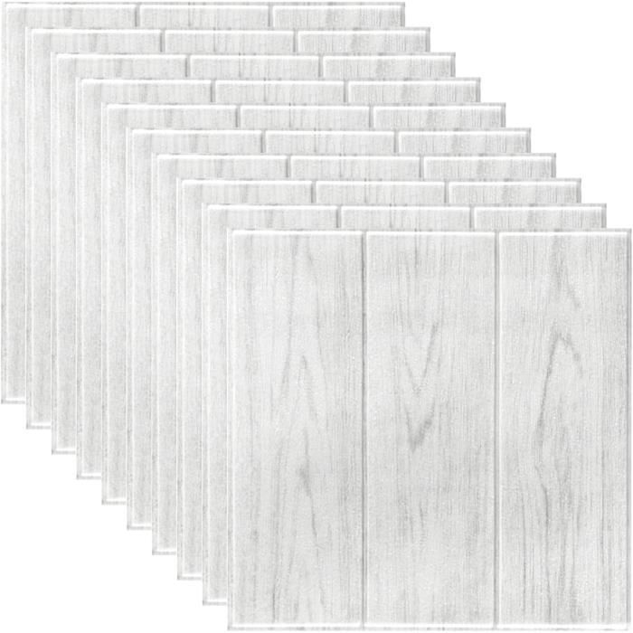 Panneaux Muraux Autocollants Bois Véritable Mosani – 0,9x0,128 M, Couleur Brun/gris