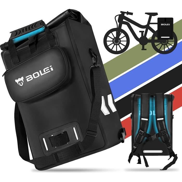 BRONEA 3 En 1 Sacoche De Vélo NOIR - Sans PVC - 100% étanche