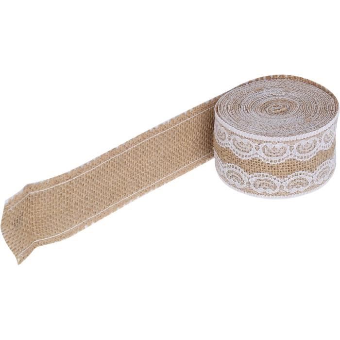Rouleau Jute Ruban Toile De Jute 2cm X 30m JijAcraft - Naturel