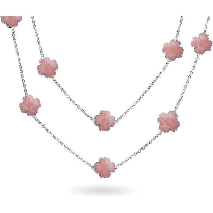 Collier Pendentif Or Blanc 9 Carats émaillé - Rubis Et Diamants - Neuf Avec étiquettes