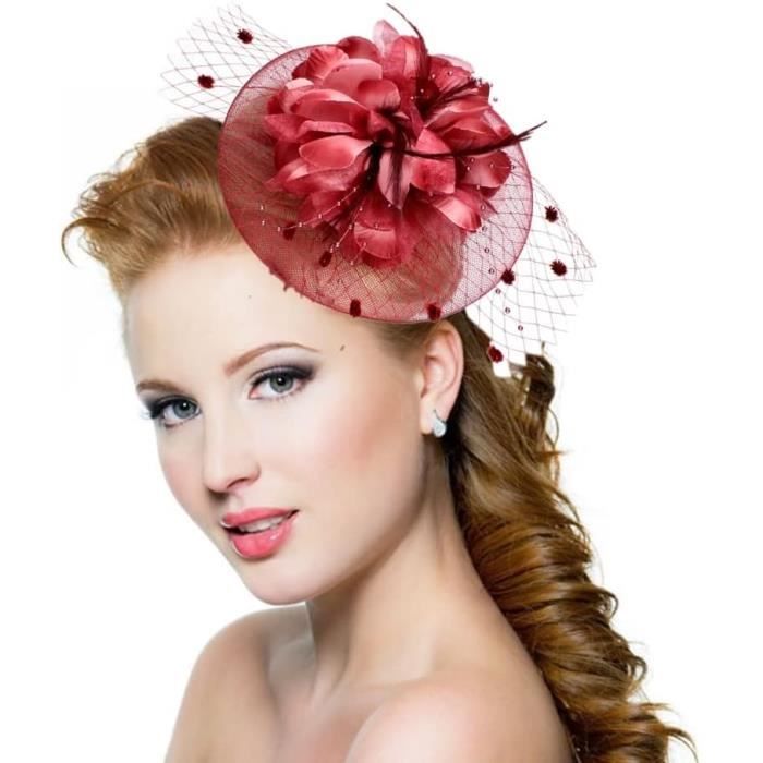 Chapeau Bibis Mariage Femme Coiffure Bride Fascinator Épingle À Cheveux ...