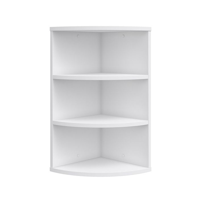 Vicco etagère d’angle Ecki pour livres blanc 3 casiers étagère suspendue