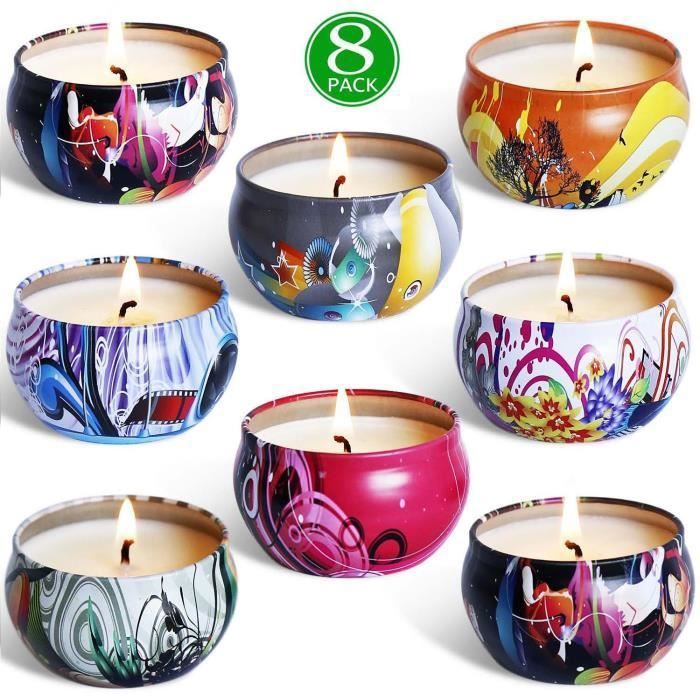 Coffret De 12 Bougies Parfumées En Cire De Soja Naturelle - Parfums Noël, Vanille, Lavande, Rose, Etc. - 12-15h De Combustion - Idéal Cadeau, Yoga, Bain - 13
