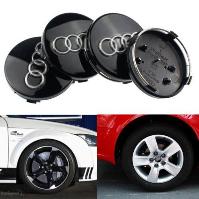 4 Cache-moyeux Noirs 59mm - Enjoliveurs Roues Voiture Universels