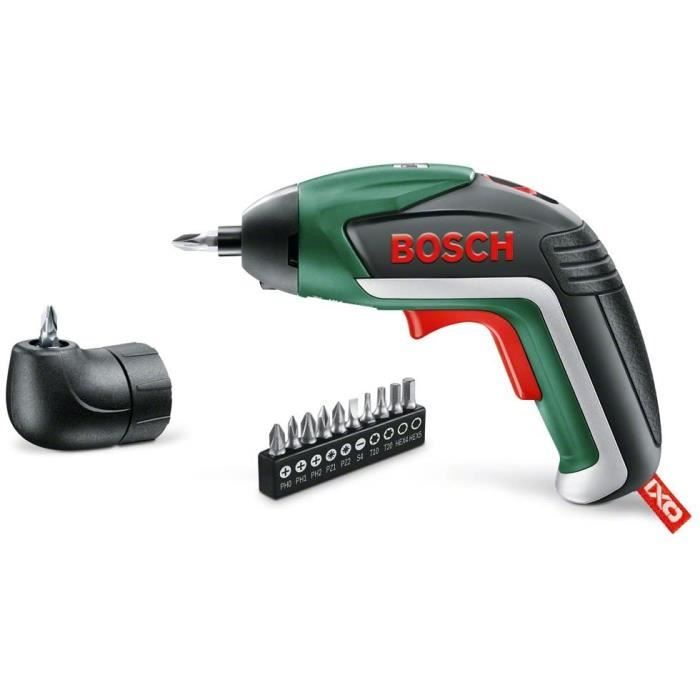 Bosch IXO Cordless LithiumIon Screwdriver with Right Angle Adapter, 3.