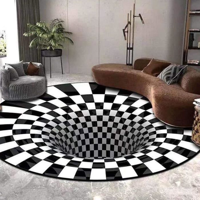 3D trou sans fond Illusion d'optique tapis tapis tapis de sol salon à la maison 