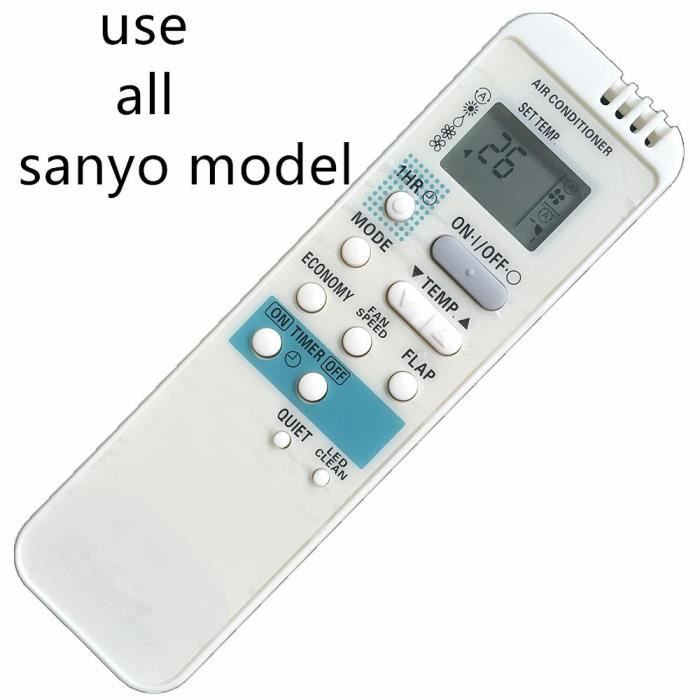 Télécommande Neuve Pour Climatiseur Sanyo RCS-4MHVPIN4E - Marque WFSMARTS, Fréquence 433 MHz