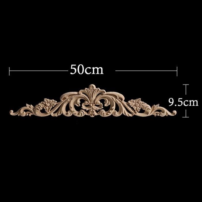 Joyzan Appliques Bois Sculpté Vintage - Décor Meuble, Porte, DIY, Style Rétro, Fleur Longue, 2 Tailles