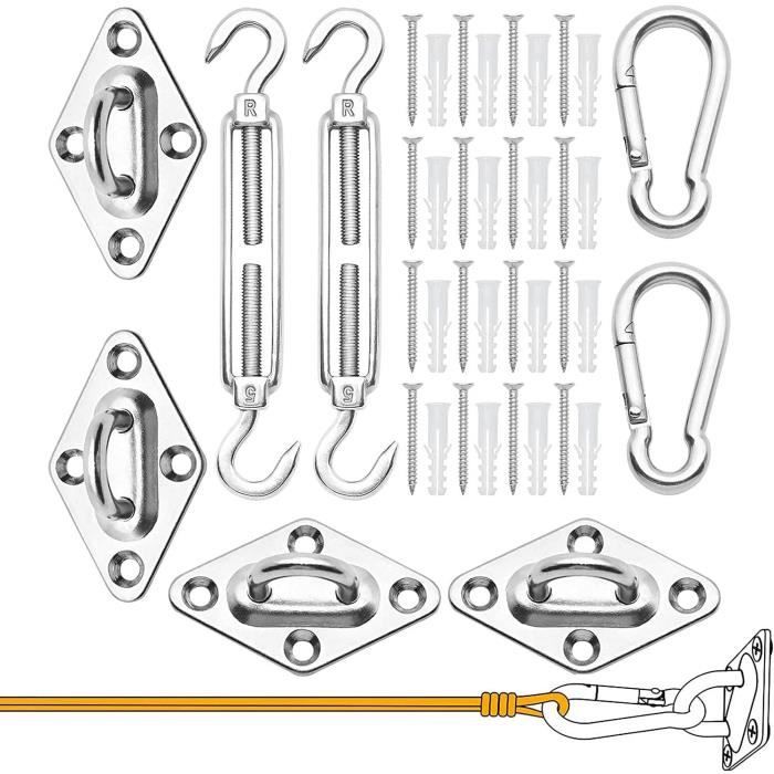 Kit De Fixation Pour Voile D'Ombrage En Acier Inoxydable - AMOUNE