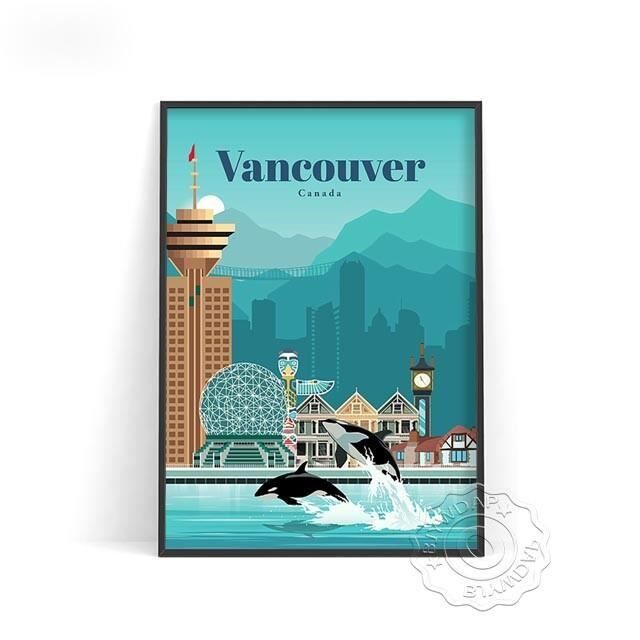 Affiche - Décoration murale - Tokyo - Toile - 13x18cm - Imprimée en