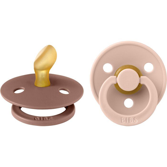 Sucette bébé - BIBS - Colour - Embout anatomique - Pack de 2 - Caoutchouc naturel - Taille 1 Blush Woodchuck