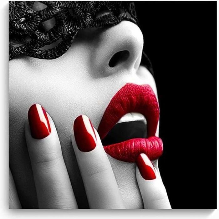 Tableau Decoration Murale Femme Fatale 50x50 Cm Artistique Photographie Impression Sur Toile Pour La Maison Chambre A Coucher Cdiscount Maison