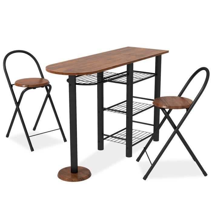 Costway Ensemble Îlot de Cuisine 4 Pièces Table et Chaises à Manger Costway Ensemble Îlot de Cuisine 4 Pièces Table et Chaises à Manger