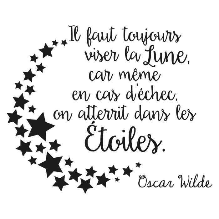 Stickers Adhesif Mural Il Faut Toujours Viser La Lune 40x53cm Cdiscount Maison