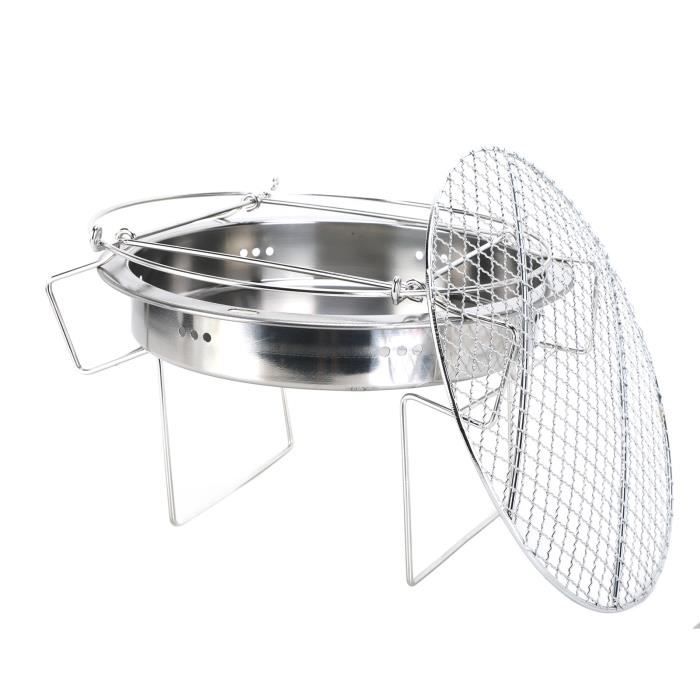 EJ.Life Cage de gril en acier inoxydable Panier de gril roulant, maille
