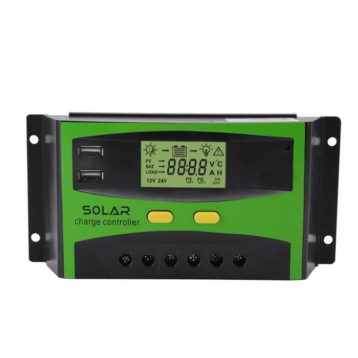 FRA Contrôleur De Charge Solaire Pwm 80A 12V/24V Usb Contrôleur Solaire