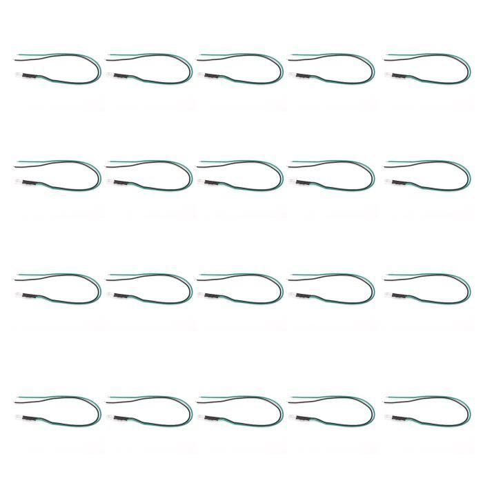 Ampoules LED 12V Pré-câblées - Lot De 50, 5 Mm, Rondes, Pour Jouets RC, Costumes, Décorations - Fil De 20 Cm