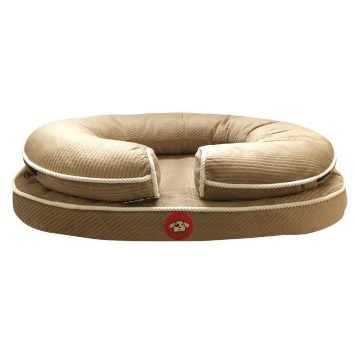 Meilleurs prix pour Ferribiella-FussDog. Panier ultra doux pour chien - chat. Lit super confort 75cm. Canapé chien - chat beige.