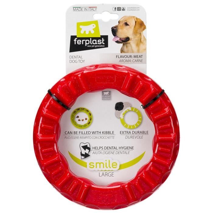 Jouet pour chien - FERPLAST - Smile anneau - Rouge - Taille L - Grand chien Jouet pour chien - FERPLAST - Smile anneau - Rouge - Taille L - Grand chien