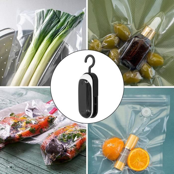 Machine Sous Vide Alimentaire Noir - Aspiration Rapide 30cm, 10 Sacs Inclus - Idéale Cuisine & Camping