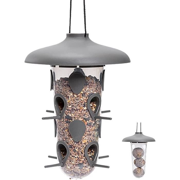 Comparer les prix de Mangeoire pour Oiseaux Sauvages - HAOPYOU - Support 2en1 Boule de Graisse et Graines - Anthracite