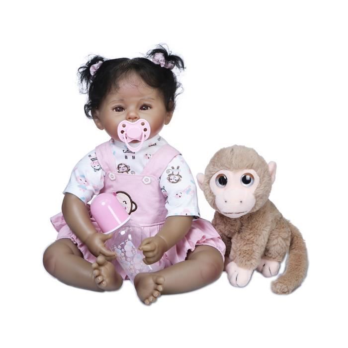 55 Cm 22in Realiste Bebe Poupee Reborn Bebe Poupees En Silicone Souple Complet Du Corps Afro Americain Enfant En Bas Age Fille P Cdiscount Jeux Jouets
