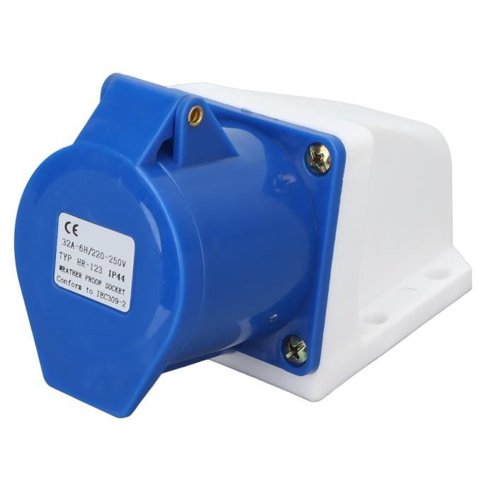 Jeffergarden Prise Industrielle 3 Broches IP44 Connecteur Etanche 32a Cee 220 250v Bleu 78949214