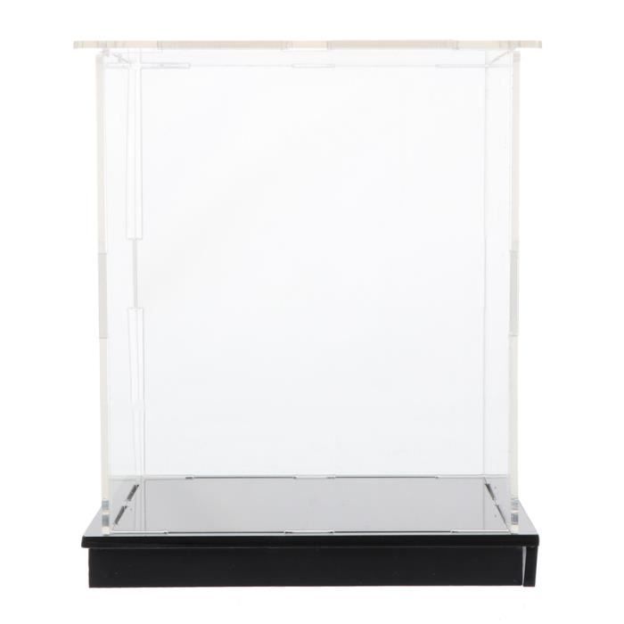 MEEC Vitrine En Acrylique Transparent 20x20x20 Cm Avec Base Noire - Boîte D'Affichage Pour Collections Et Objets Précieux