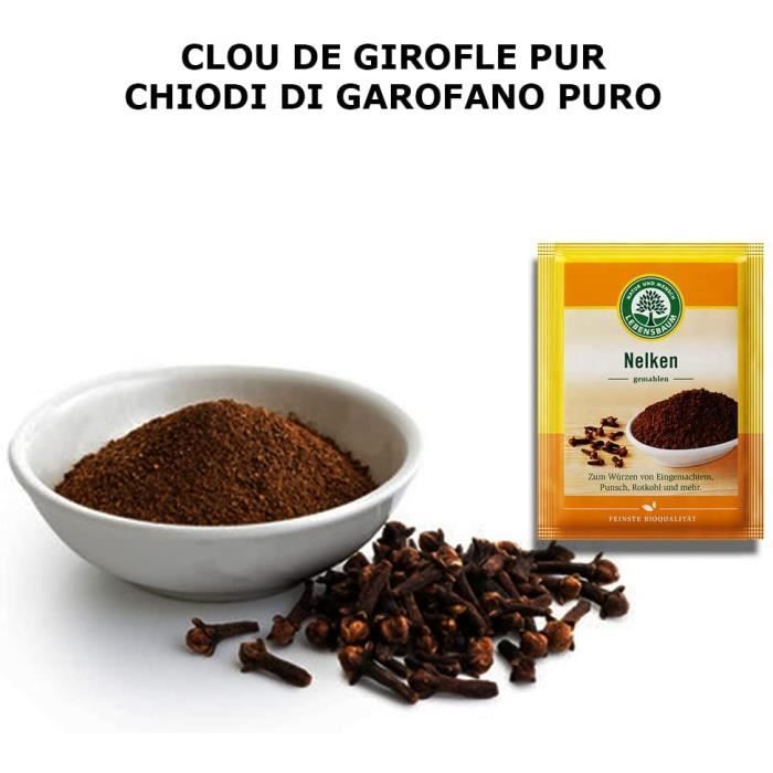 Épice Et Herbe Aromatique Entiere - Clous Girofle Poudre Bio Pure Sachet  Dose Moulus Goût Original Sans Sucre - Cdiscount Au quotidien