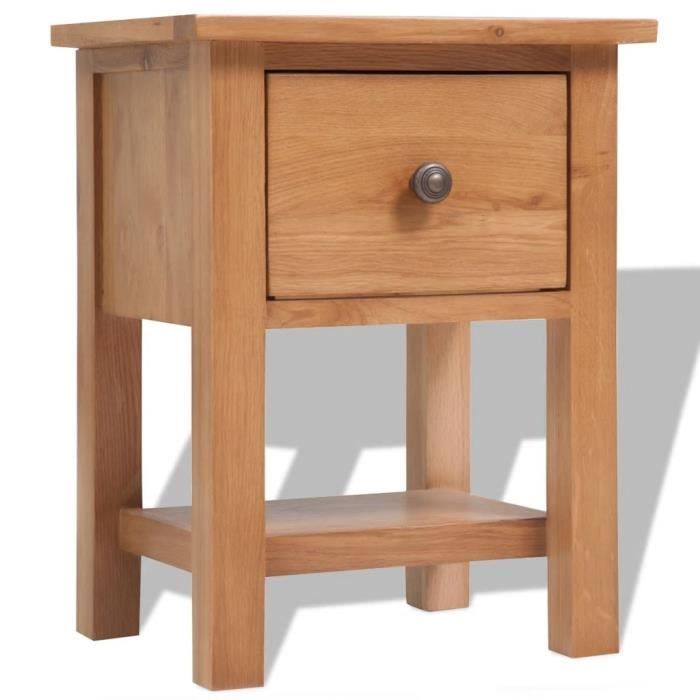 Table De Chevet Chene Massif 36 X 30 X 47 Cm Marron Achat Vente Chevet Table De Chevet Chene Massif Cdiscount