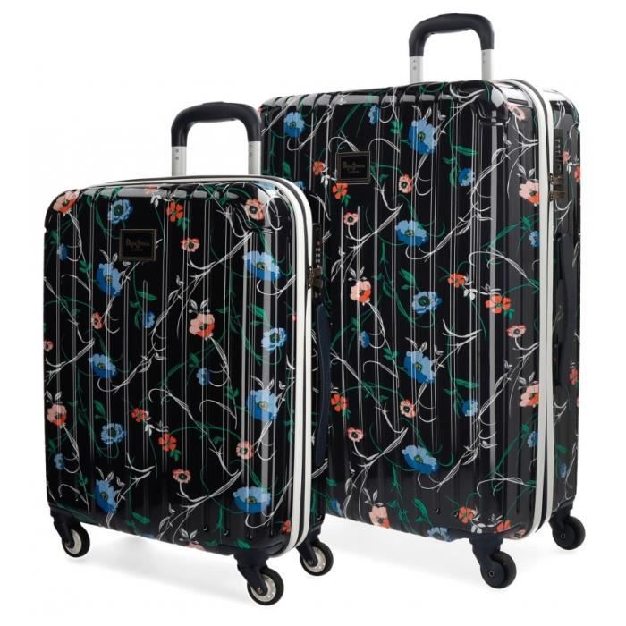 Pepe Jeans Pasqui Valise Trolley Cabine Multicolore 40x55x20 cms Rigide ABS Serrure TSA 38L 2,5Kgs 4 roues Bagage /à main