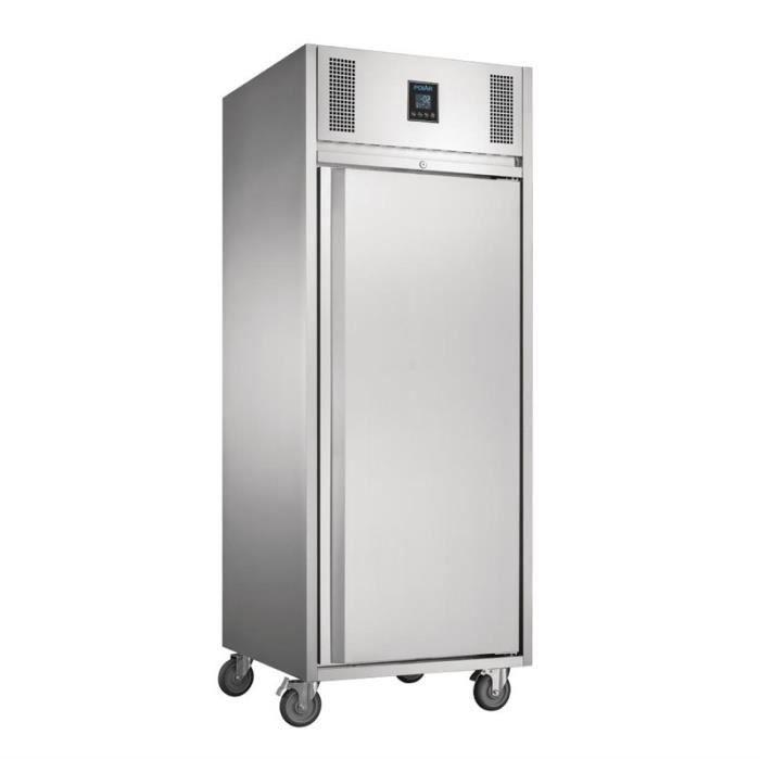 Armoire inox ventilée tropicalisée positive 550 Litres 1 porte pleine GN 21 sur roulettes 220 V MONO - vue 2