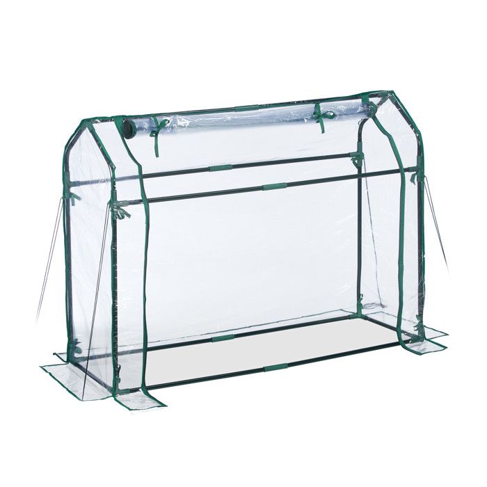 Serre De Jardin Relaxdays Pour Tomates - Bâche PVC Transparente/noire, 215 X 200 X 100 Cm, Facile à Monter