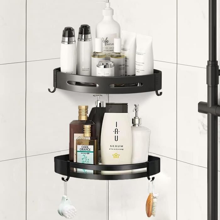 KINCMAX Etagère De Rangement De Douche - Lot 2 Chariot De Douche - Panier Salle De Bain Sans