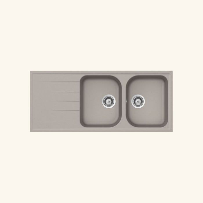 Évier granit gris béton Schock VIOLA 2 bacs 1 égouttoir 500x1160 Évier granit gris béton Schock VIOLA 2 bacs 1 égouttoir 500x1160
