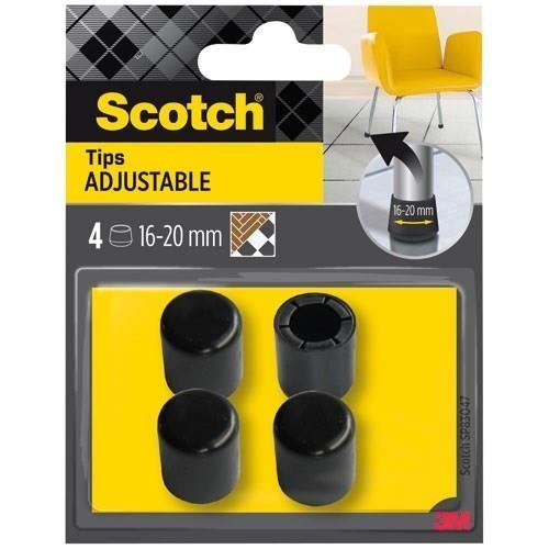 SCOTCH - Embout de chaise - Ajustable - Enveloppant - Multitaille - Ø 16 à 20 mm - Lot de 4 SCOTCH - Embout de chaise - Ajustable - Enveloppant - Multitaille - Ø 16 à 20 mm - Lot de 4