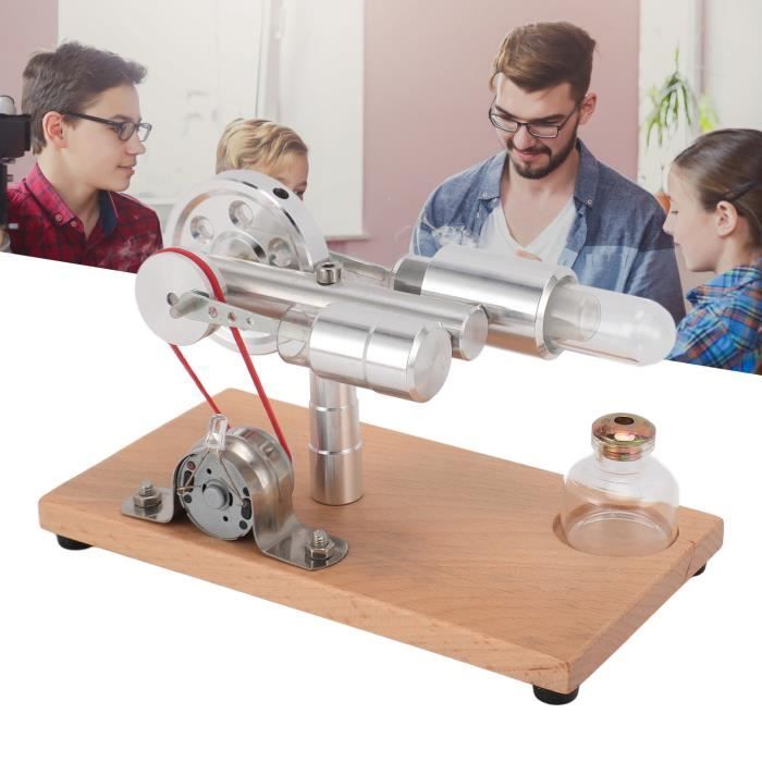 Amdohai Kit de Moteur Stirling Générateur d'Électricité Modèle de Moteur à Air Chaud Modèle de Générateur Physique avec DEL