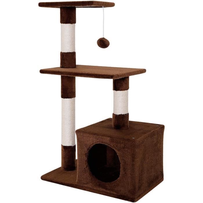 Meilleurs prix pour lionto Arbre à Chat Arbre à Grimper Griffoir pour Chat Hauteur 85 cm, Marron82