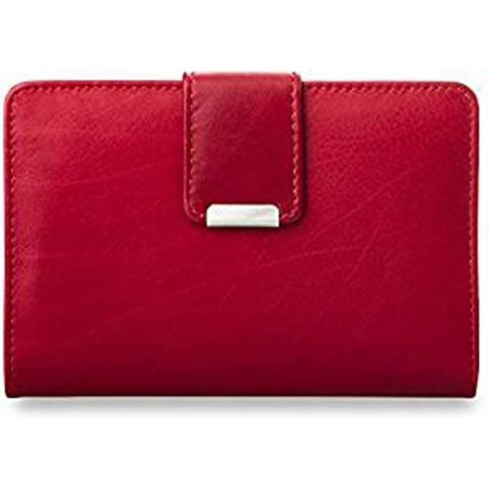 Petit Portefeuille Court En Cuir Pour Femme Avec Personnage De Dessin Animé - Rouge, Small