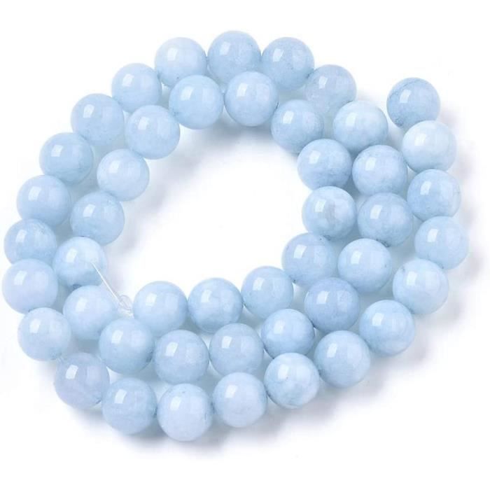 Perles Rondes En Aigue-marine Naturelle 4-8-12 Mm - 100% Pierre Précieuse, Pour Création Bijoux Luxe