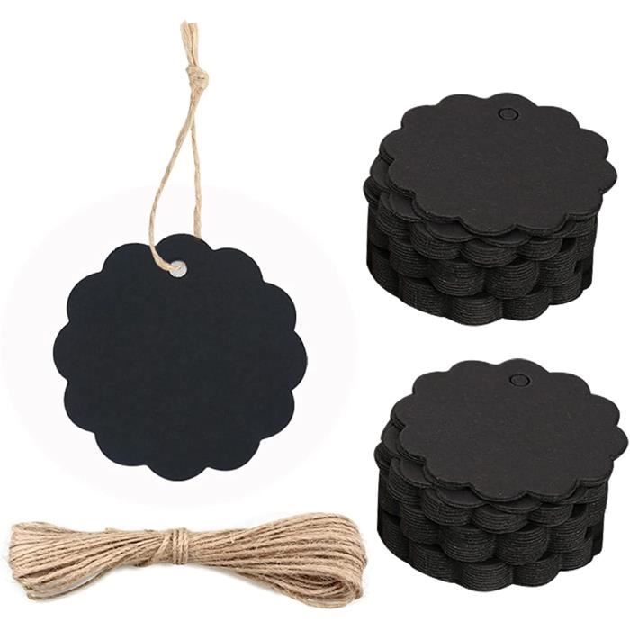 100 Étiquettes Cadeaux Papier Kraft Blanc 4,5x9,5 Cm Avec Corde De Jute - Style Rustique Chic