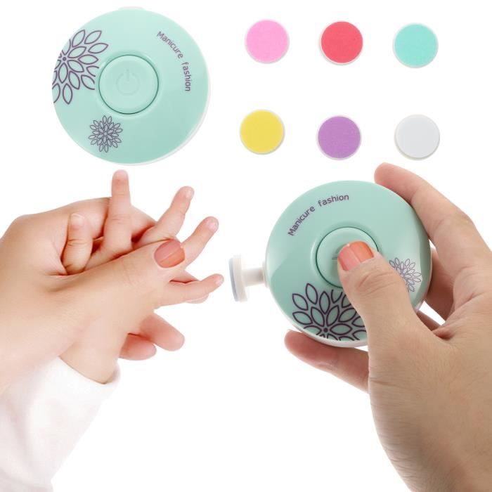 coupe-ongles électrique bébé Portable Vernis à ongles alimentation par piles AAA (non incluses)