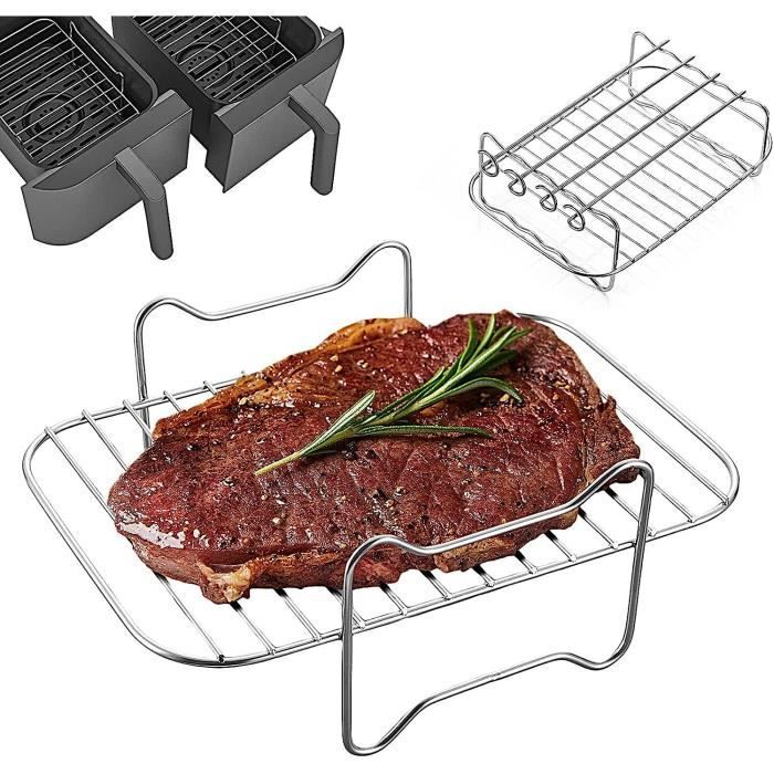 Air Fryer Étagère De Cuisson Vapeur À 2 Niveaux Panier À Friteuse À Air Chaud Pour Four, Panier